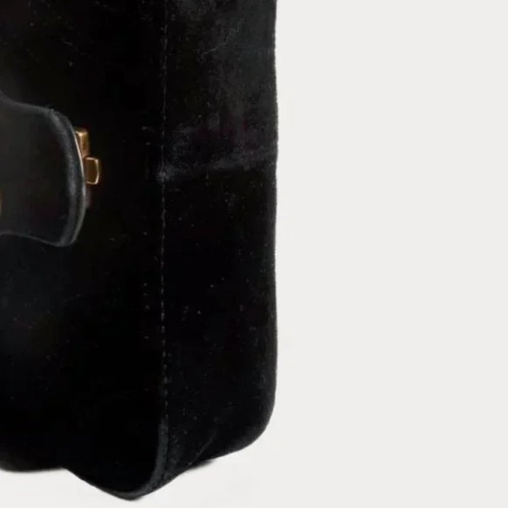 *SOLD* Gucci Mini Black Velvet GG Marmont Shoulder Bag - Picture 5 of 12